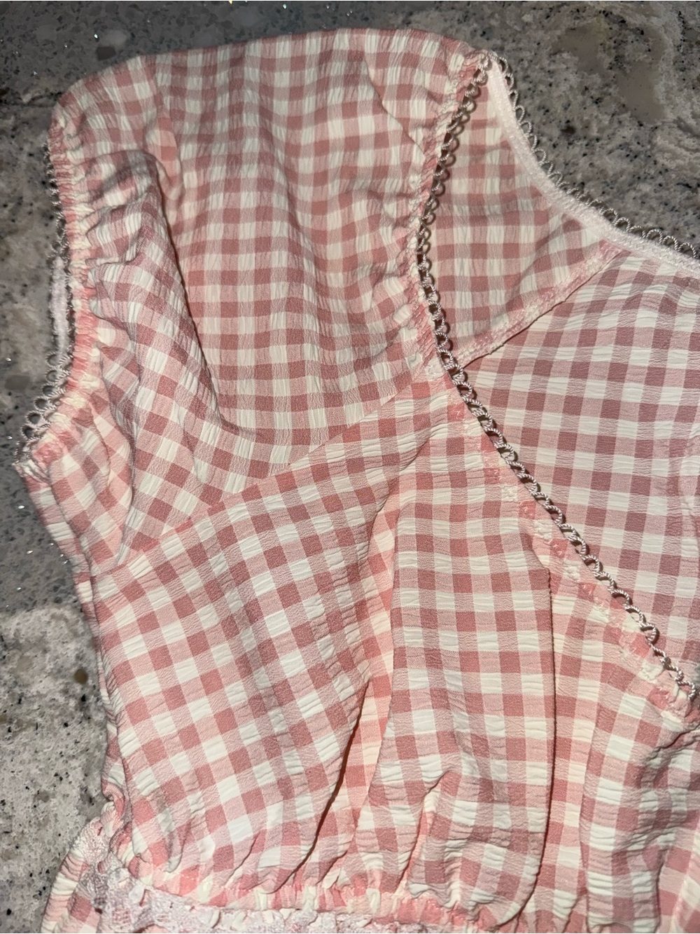 NWT For Love and Lemons Petal Pink Gingham Bustier Top - Picture 2 of 4